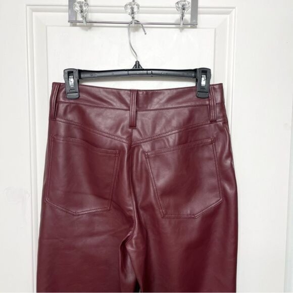 New Madewell The Plus Perfect Vintage Straight Jean Faux Leather in Cabernet 27 - Picture 9 of 14